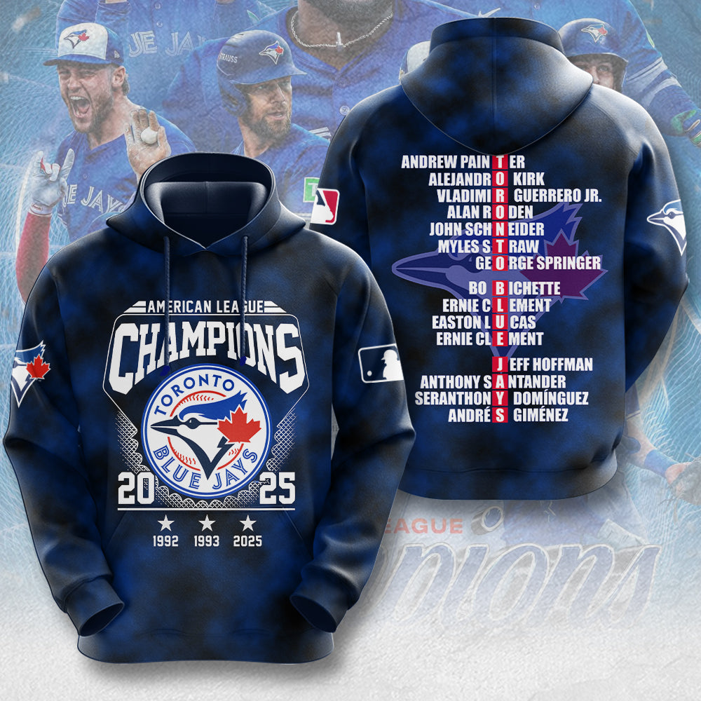 Toronto Blue Jays 2025 American League Champions 3D Apparel – MAITM13599