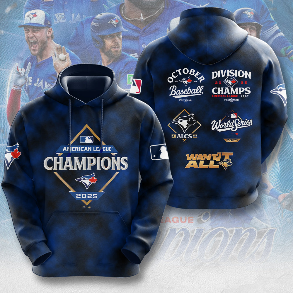 Toronto Blue Jays 2025 American League Champions 3D Apparel – MAITM13812