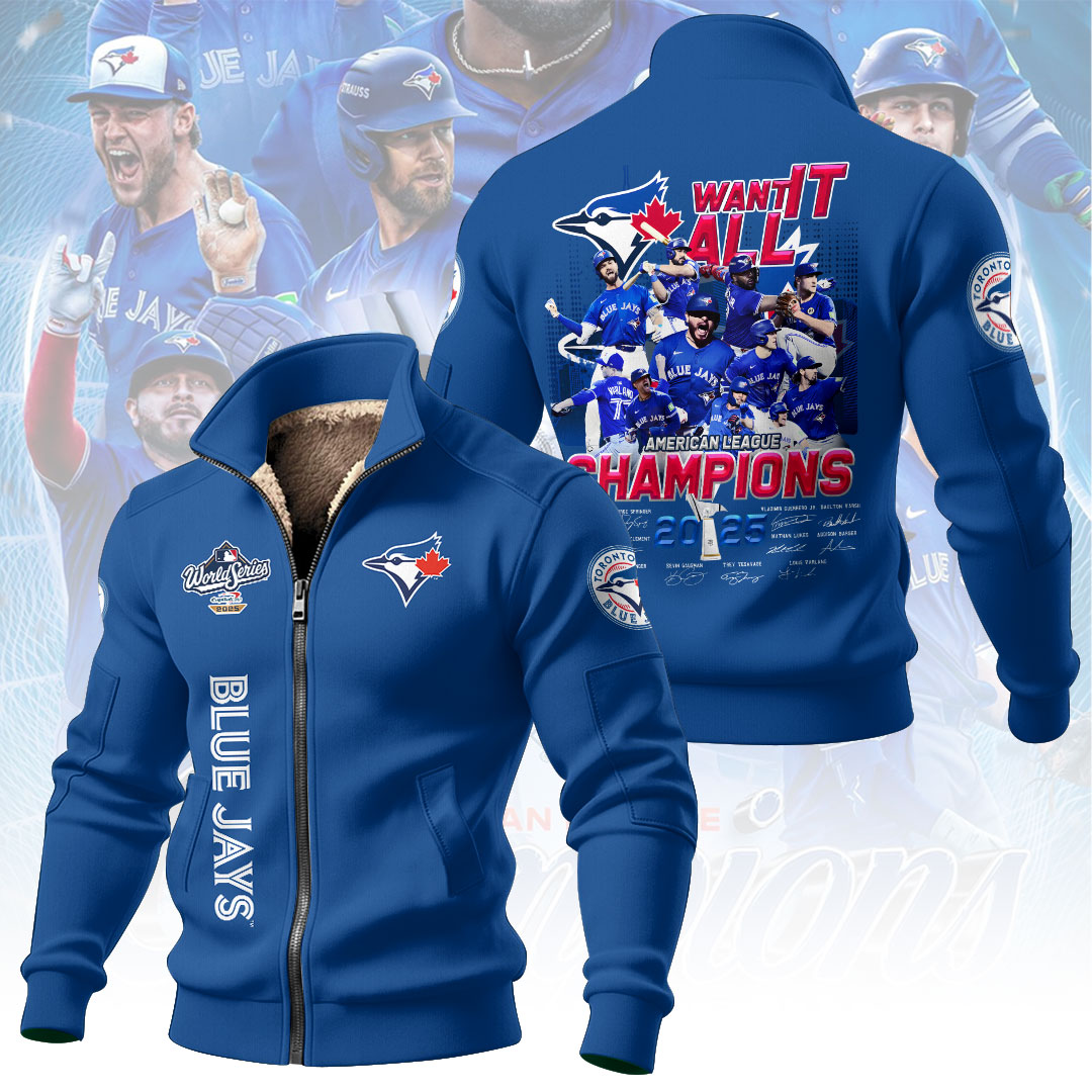 Toronto Blue Jays 2025 American League Champions Thick Knit Fleece Jacket – MAITM13906