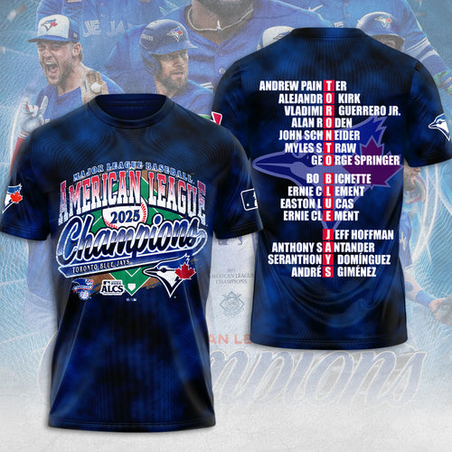 Toronto Blue Jays 2025 American League Champions 3D Apparel – MAITM13717