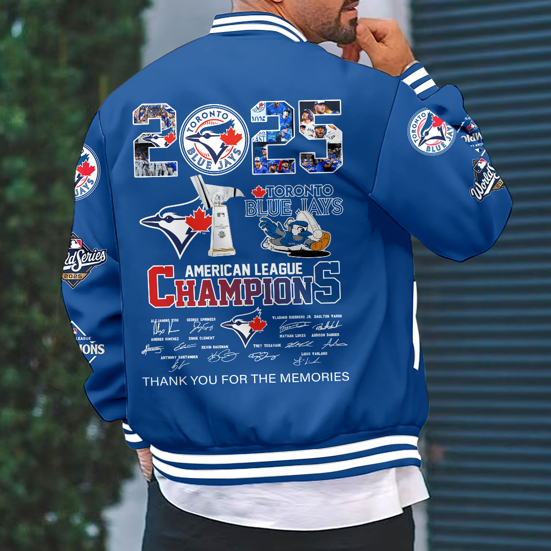 Toronto Blue Jays 2025 American League Champions Varsity Jacket – HOATT14676
