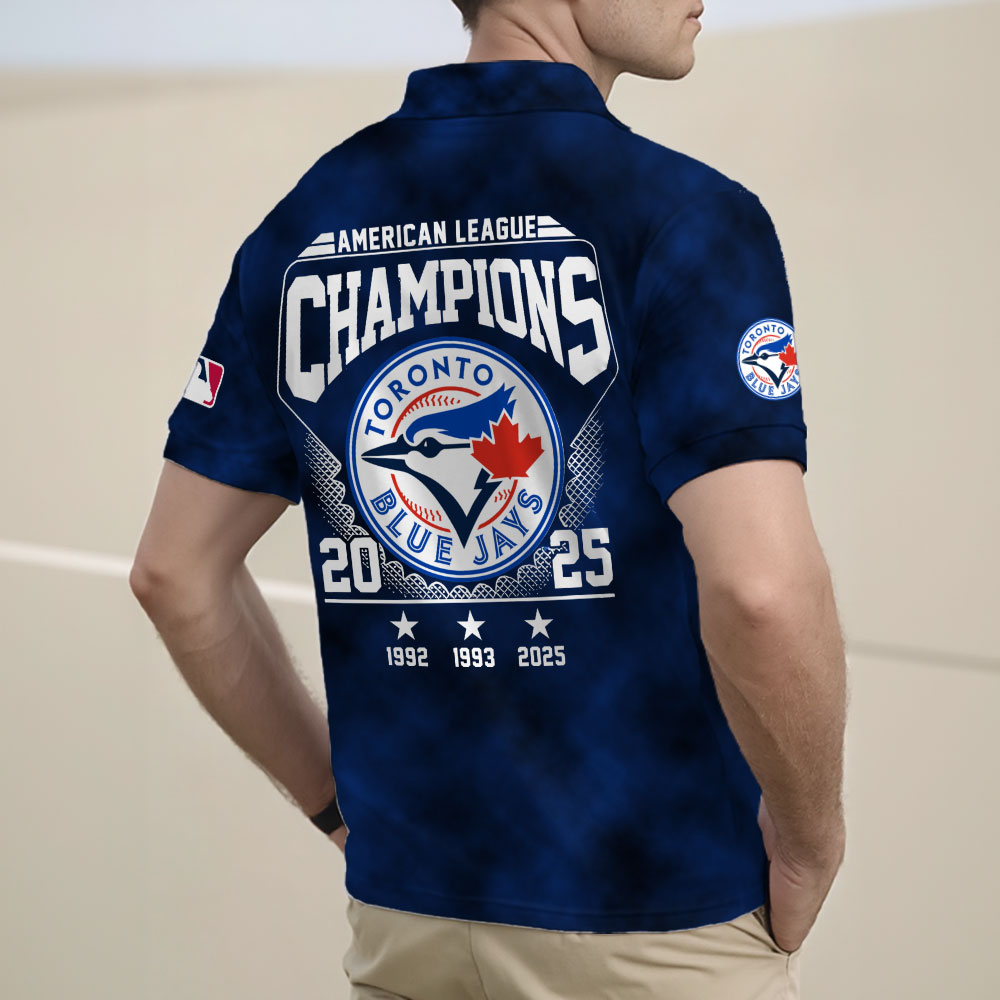 Toronto Blue Jays 2025 American League Champions Zip Polo Shirt – MAITM13941