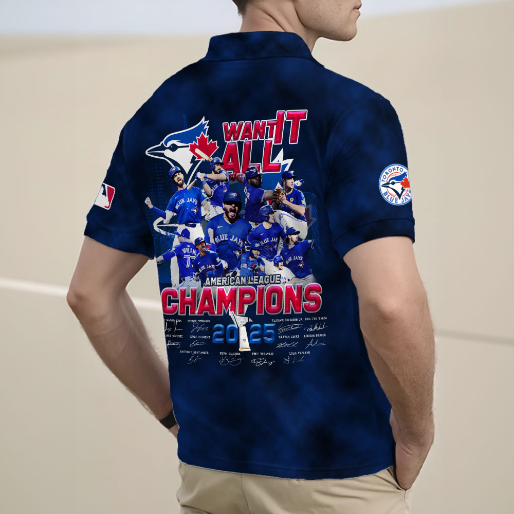 Toronto Blue Jays 2025 American League Champions Zip Polo Shirt – MAITM13942