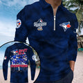 Toronto Blue Jays 2025 American League Champions Zip Polo Shirt – MAITM13942