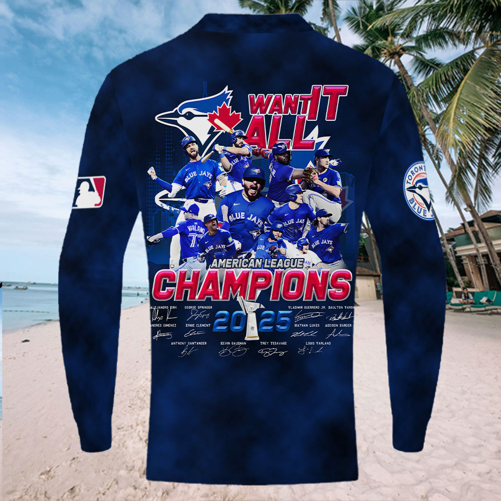 Toronto Blue Jays 2025 American League Champions Zip Polo Shirt – MAITM13942
