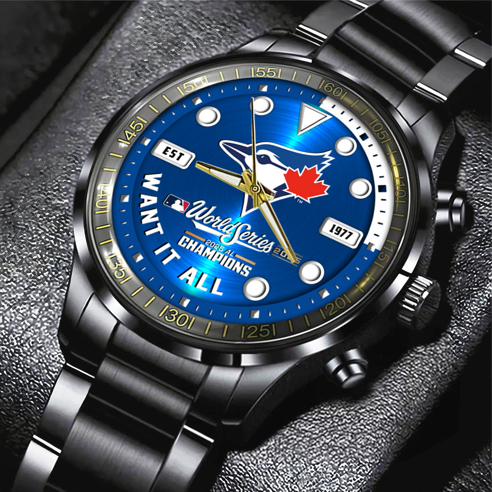 Toronto Blue Jays World Series 2025 Black Stainless Steel Watch – GNENEW727