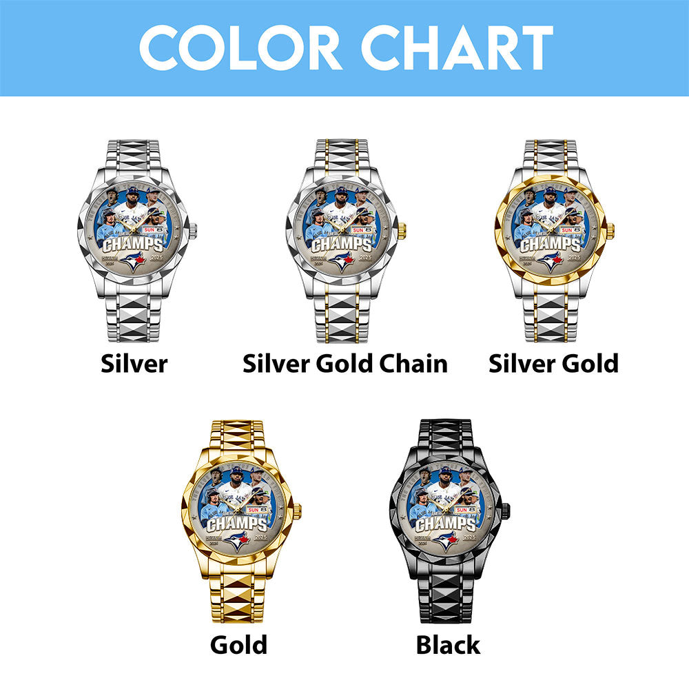 Toronto Blue Jays 2025 American League Champions Alloy Luxury Quartz Watch – TANTN17711