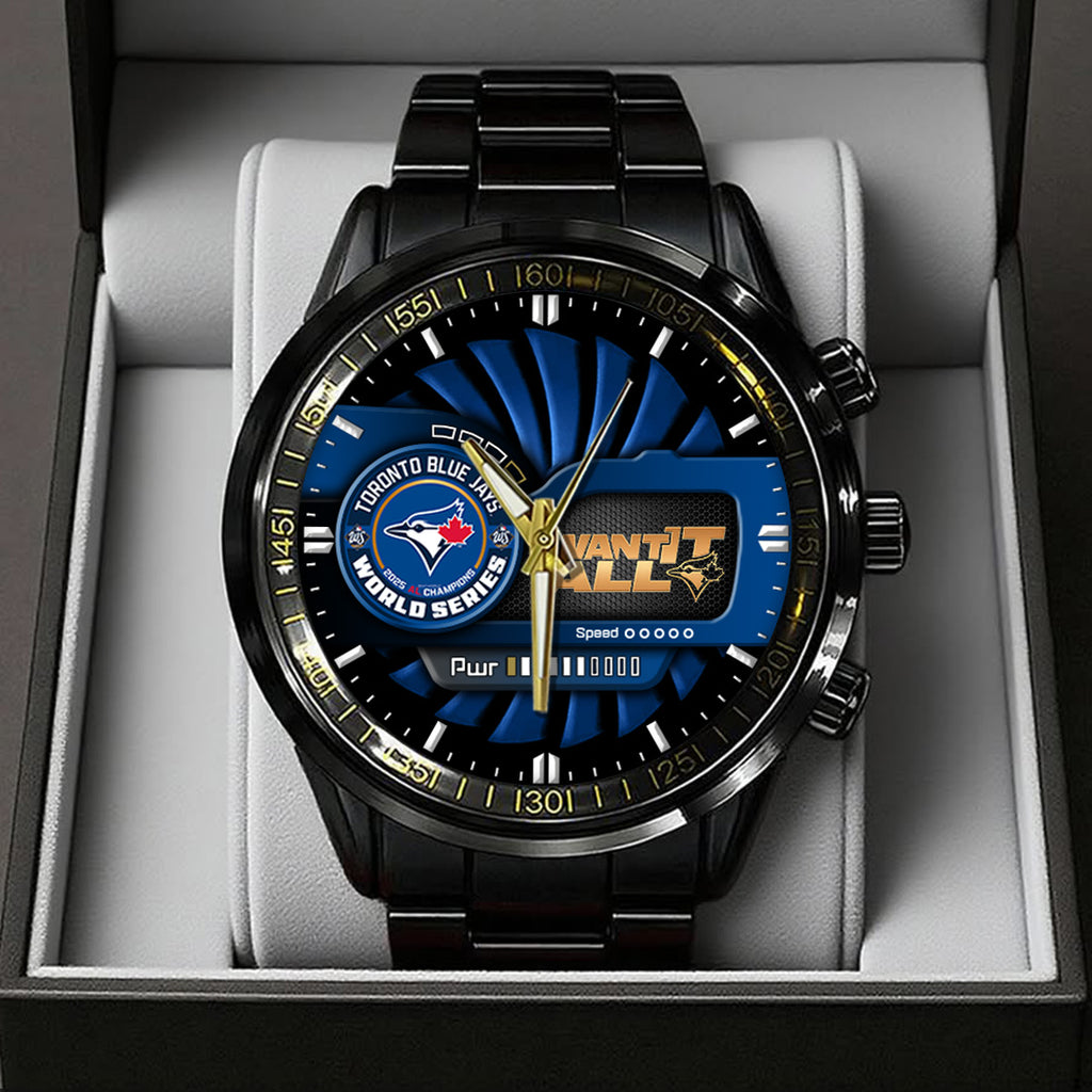 Toronto Blue Jays World Series 2025 Black Stainless Steel Watch – TANTN18662