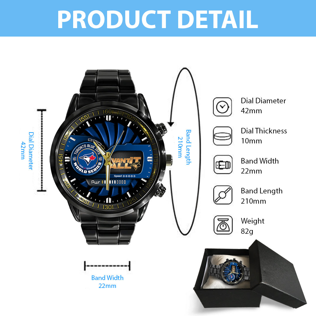 Toronto Blue Jays World Series 2025 Black Stainless Steel Watch – TANTN18662