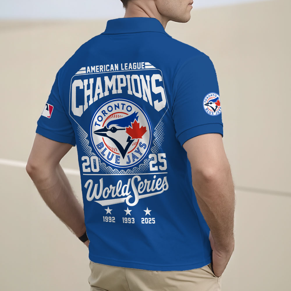 Toronto Blue Jays 2025 American League Champions Zip Polo Shirt – GNENEW759