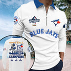 Toronto Blue Jays 2025 American League Champions Zip Polo Shirt – GNENEW760