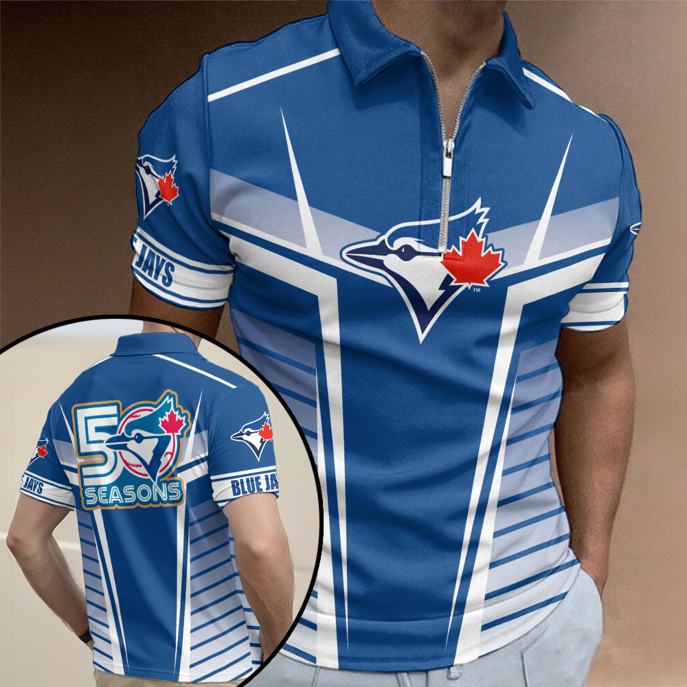 Toronto Blue Jays Zip Polo Shirt – TMTHU4985