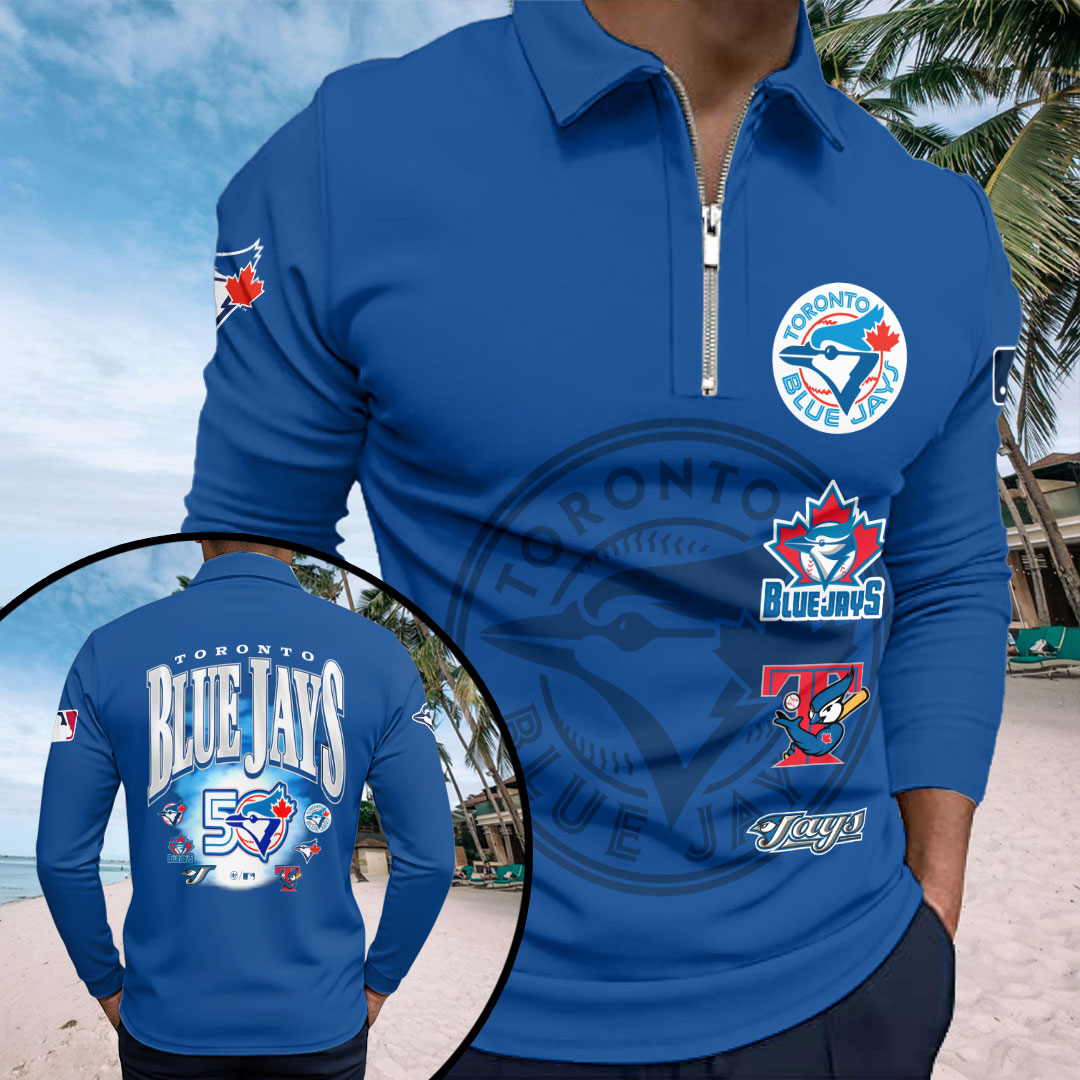 Toronto Blue Jays Zip Polo Shirt – HOATT17134