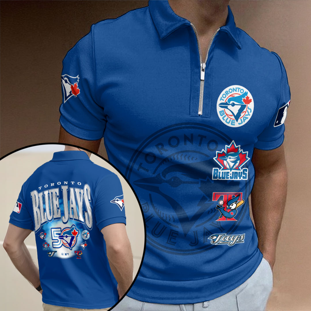 Toronto Blue Jays Zip Polo Shirt – HOATT17134