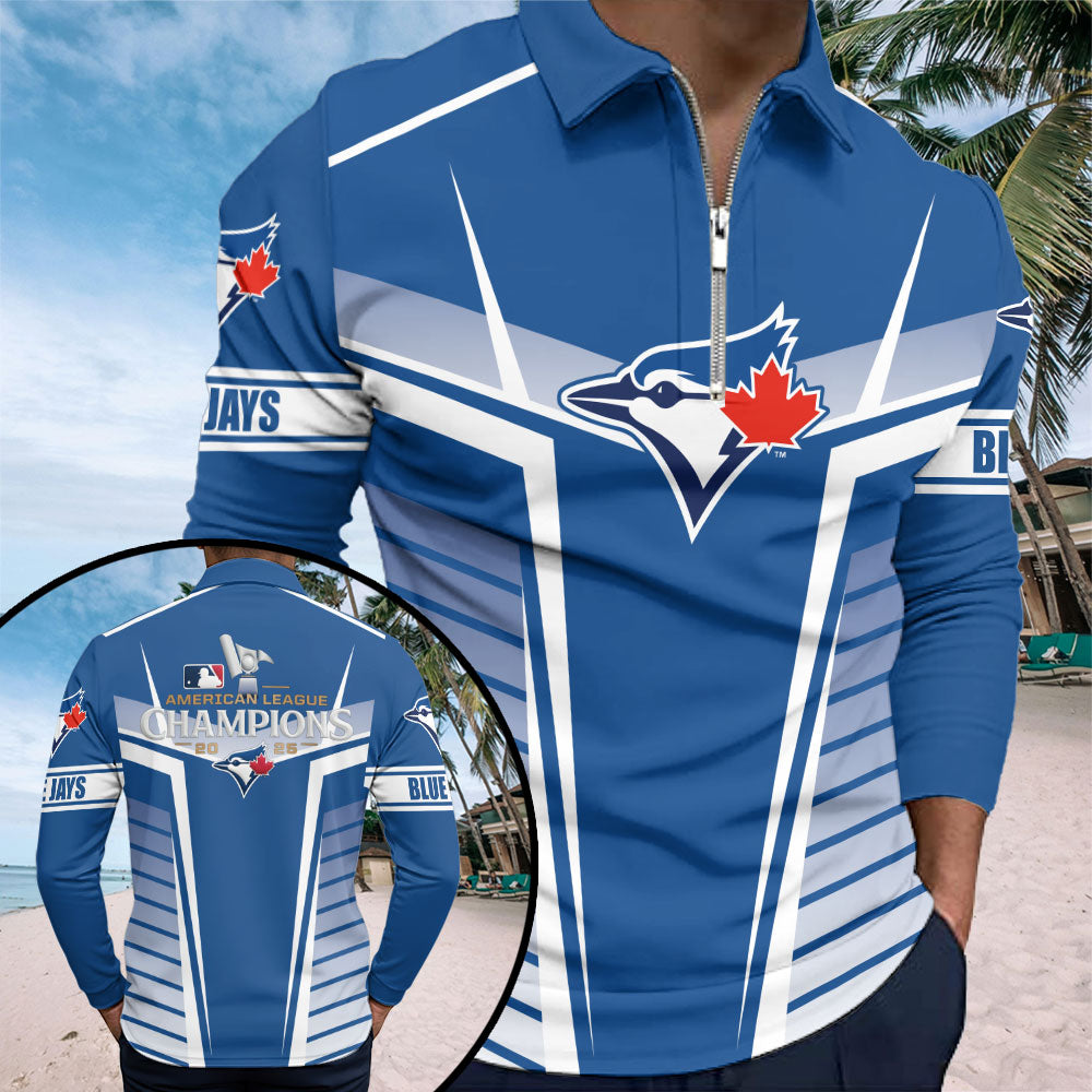 Toronto Blue Jays Zip Polo Shirt – TMTHU2407