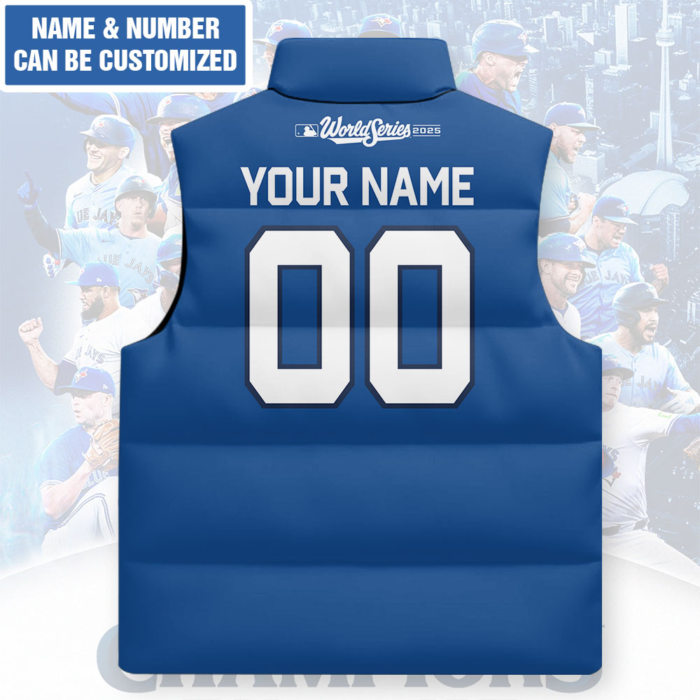 Personalized Toronto Blue Jays 3D Sleeveless Down Jacket – GNENEW732