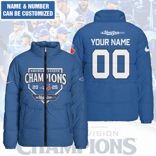 Personalized Toronto Blue Jays 3D Stand Collar Puffer Jacket – GNENEW734