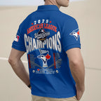 Toronto Blue Jays 2025 American League Champions Zip Polo Shirt – HOATT14829