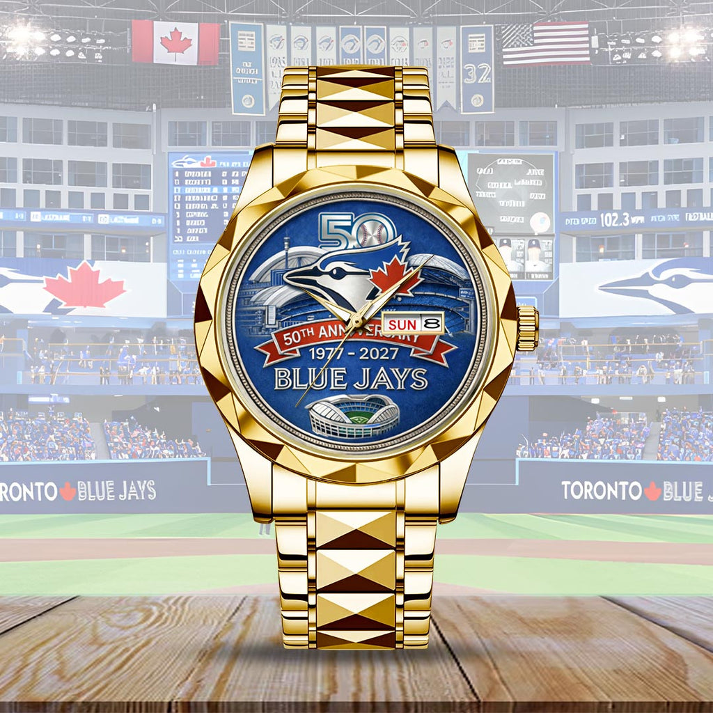 Toronto Blue Jays 50th Anniversary Alloy Luxury Quartz Watch – HOATT15850