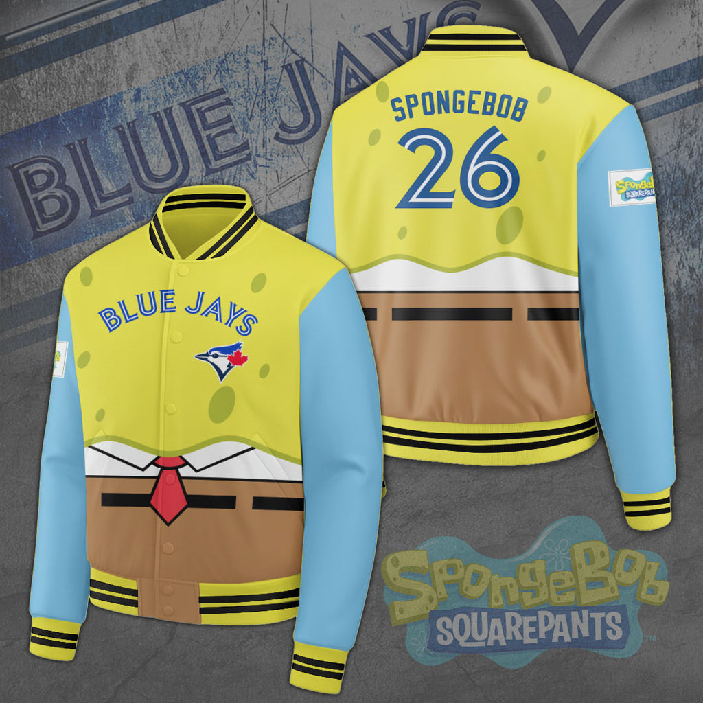 Toronto Blue Jays x SpongeBob SquarePants Varsity Jacket – TANTN22463