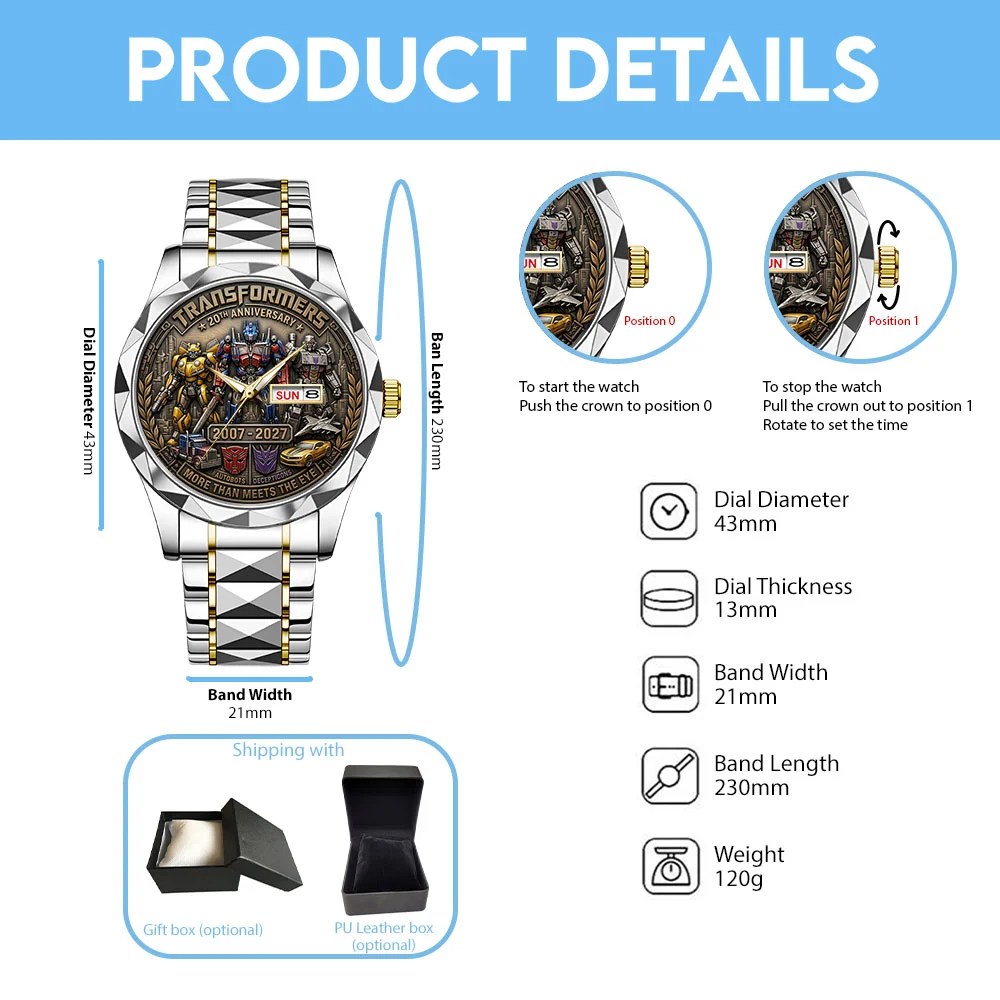 Transformers 20th Anniversary Alloy Luxury Quartz Watch – TANTN25630