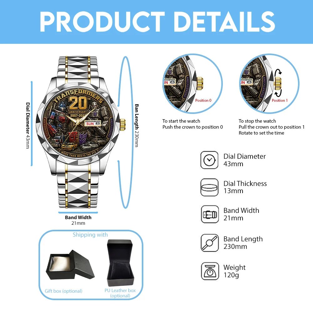 Transformers 20th Anniversary Alloy Luxury Quartz Watch – TANTN25653