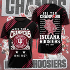 Indiana Hoosiers Football 2025 Big Ten Champions 3D Apparel – TMTHU2526