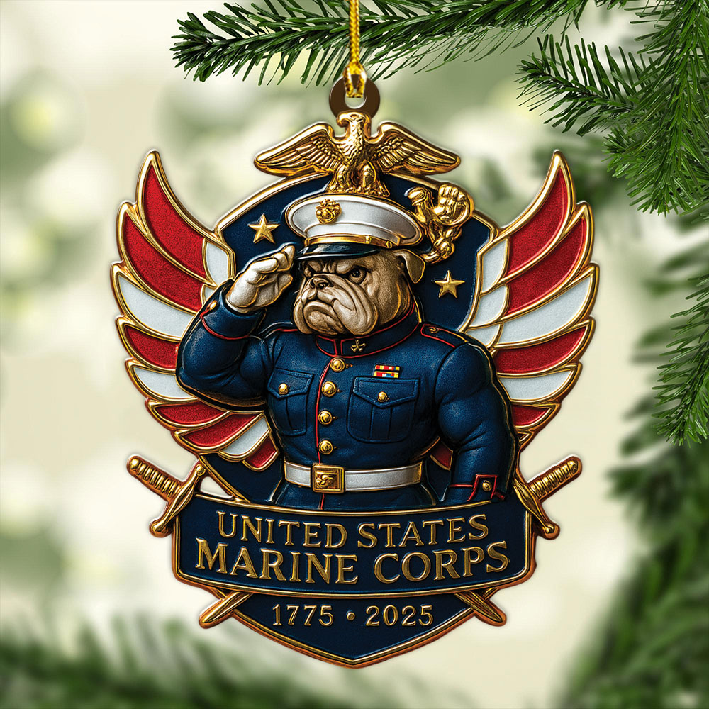 US Marine Corps 2025 Custom Shape 2-sided Acrylic Ornament – MAITM13746