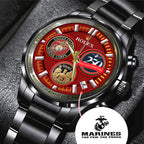 US Marine Corps Black Stainless Steel Watch – MAITM 12200