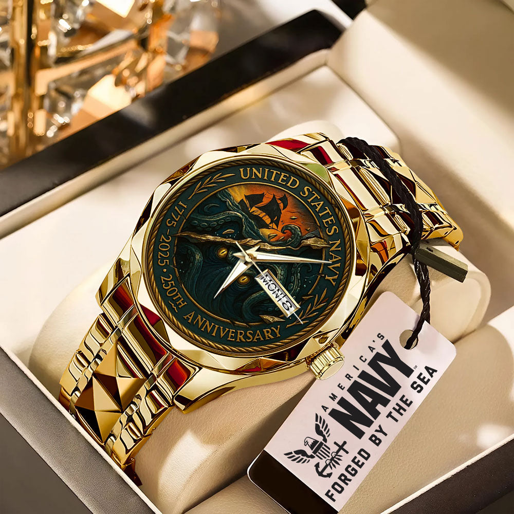 US Navy 250th Anniversary Alloy Luxury Quartz Watch – MAITM13194