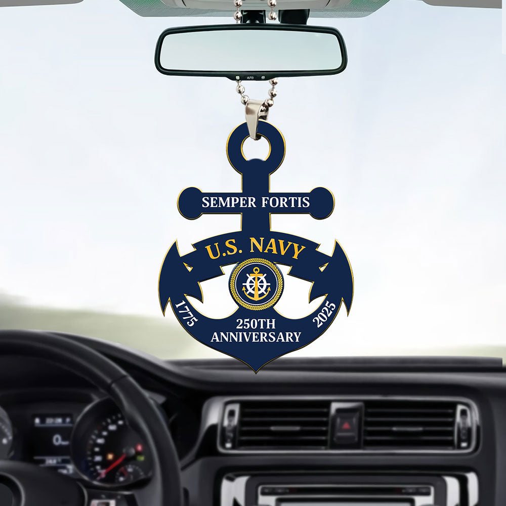 US Navy 250th Anniversary Custom Shape 2-sided Acrylic Car Ornament – MAITM13733