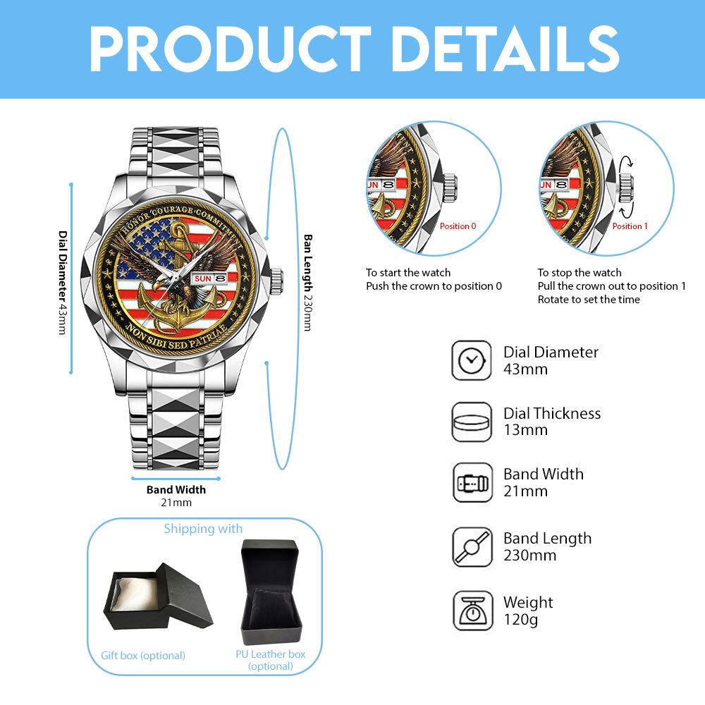 US Navy Alloy Luxury Quartz Watch – MAITM12907