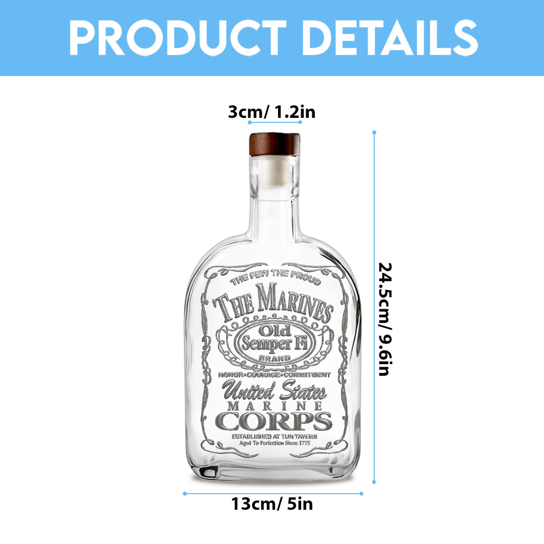 US Marine Corps 25oz Empty Whiskey Bottle – TMTHU651