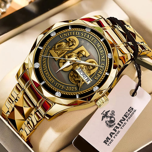 US Marine Corps 250th Anniversary 2025 Alloy Luxury Quartz Watch – TMTHU576