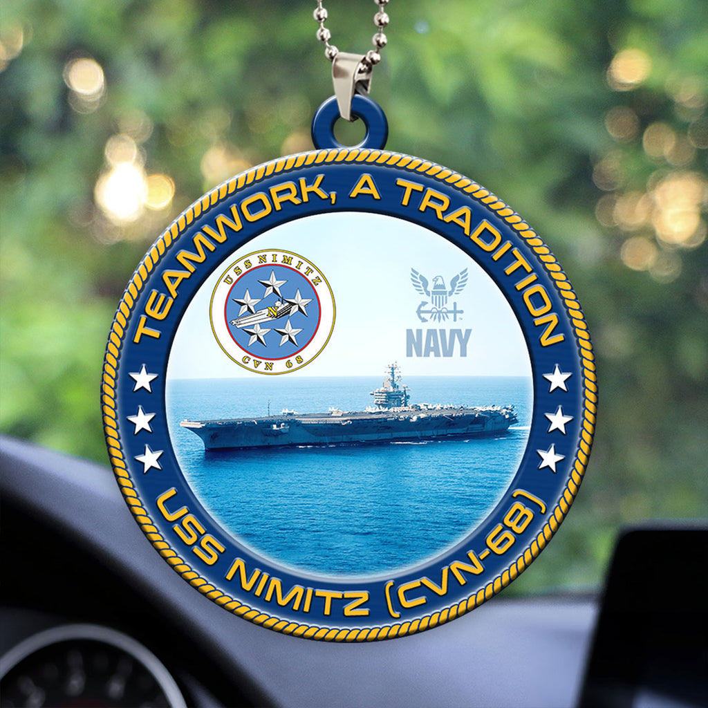USS Nimitz (CVN-68) Custom Shape 2-sided Acrylic Car Ornament – HOATT13226