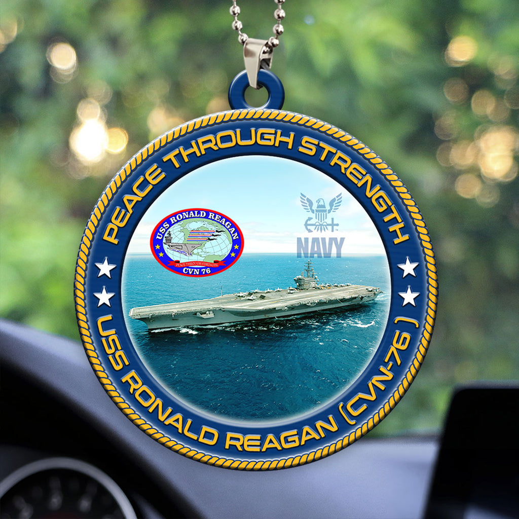 USS Ronald Reagan (CVN-76) Custom Shape 2-sided Acrylic Car Ornament – HOATT13228