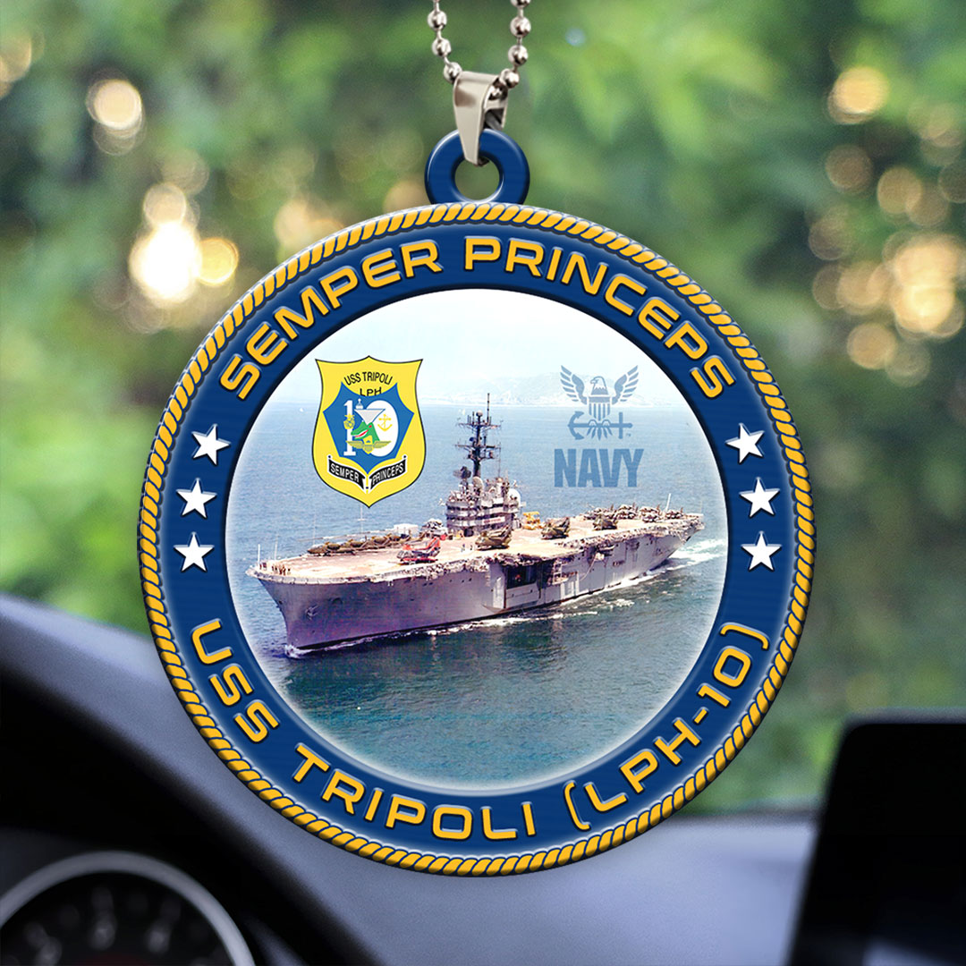 USS Tripoli (LPH-10) Custom Shape 2-sided Acrylic Car Ornament – HOATT13232