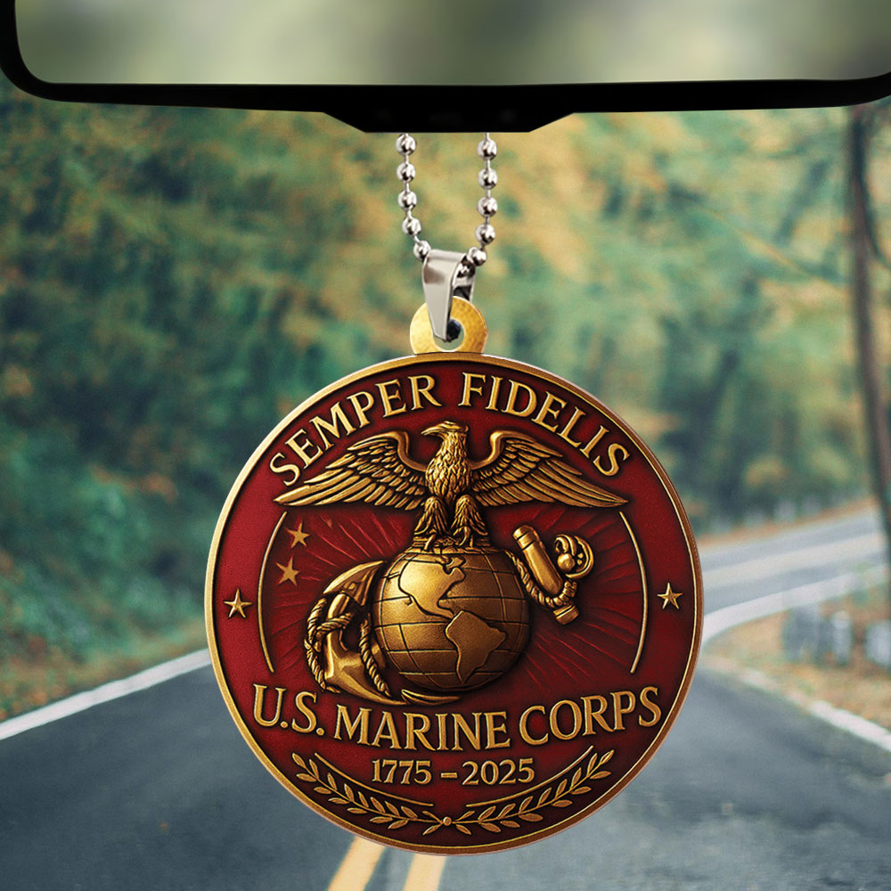 US Marine Corps Custom Shape 2-sided Acrylic Car Ornament – HOATT13445