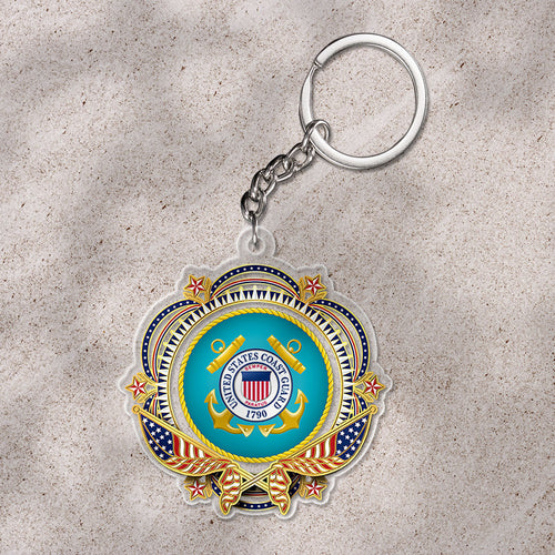 US Coast Guard Custom Shape 1-sided Keychain – HOATT12509.3