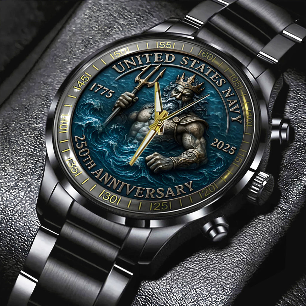 US Navy Black Stainless Steel Watch – TANTN15895