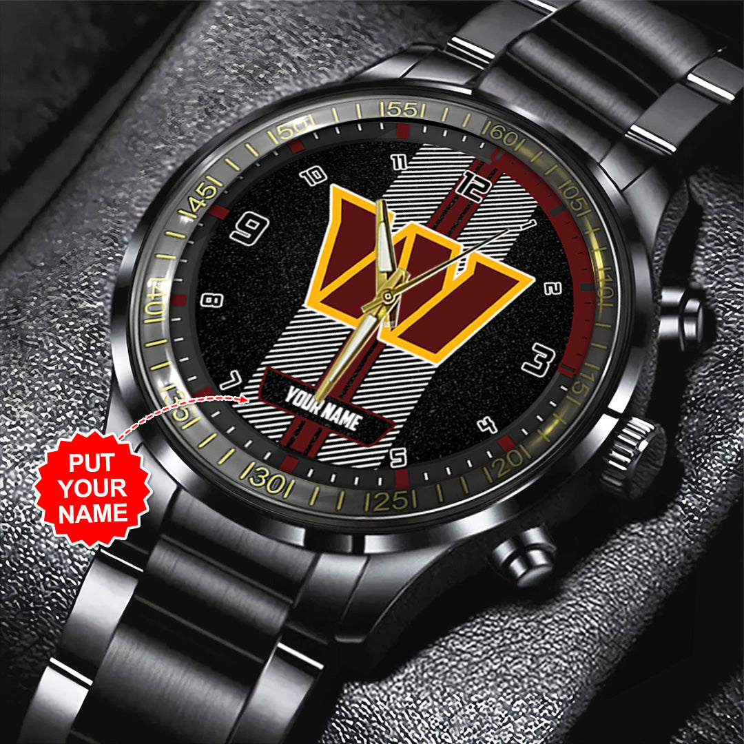 Personalized Washington Commanders Black Stainless Steel Watch – TANTN16032