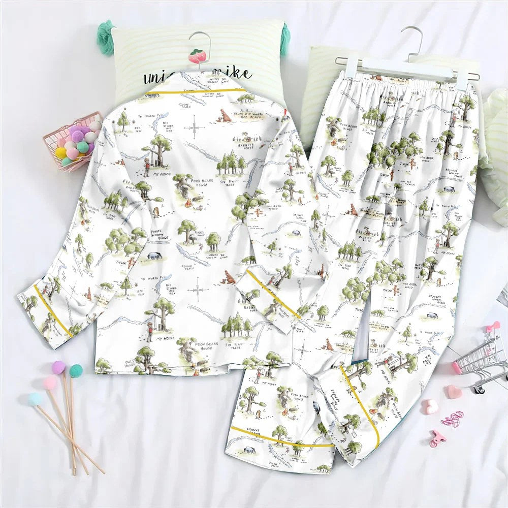 Winnie-the-Pooh Satin Pajama Set with Piping – TMTHU9159