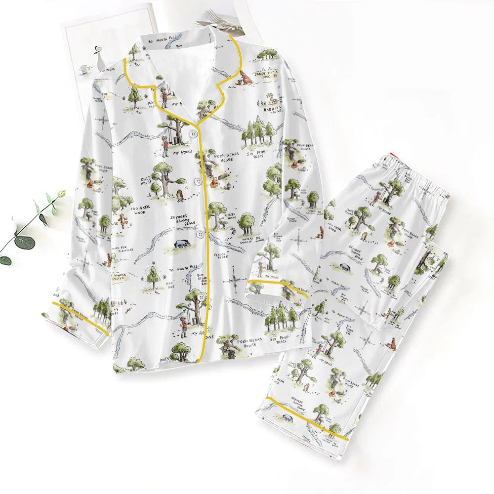 Winnie-the-Pooh Satin Pajama Set with Piping – TMTHU9159