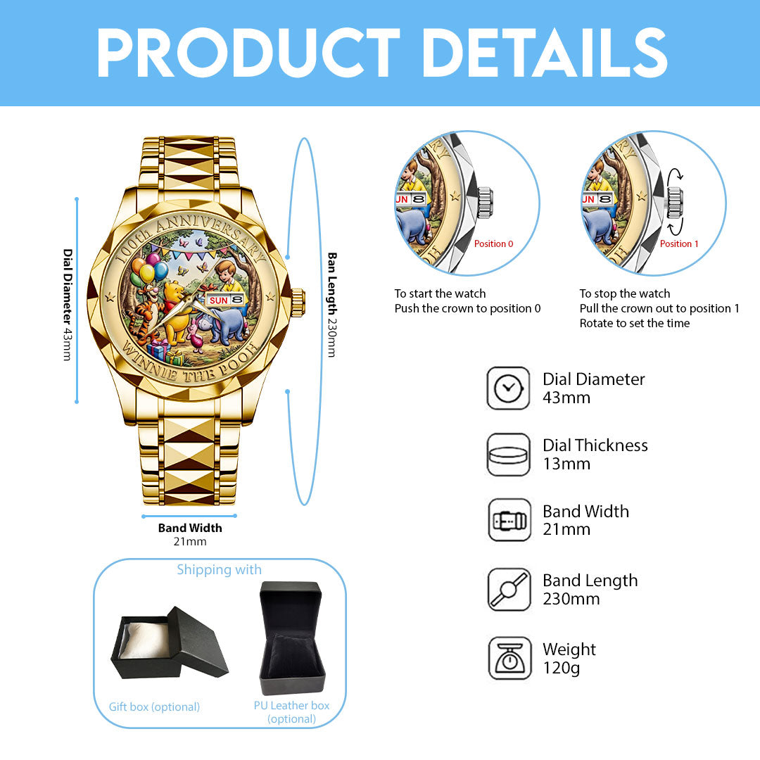 Winnie-the-Pooh 100th Anniversary Alloy Luxury Quartz Watch – TMTHU4643