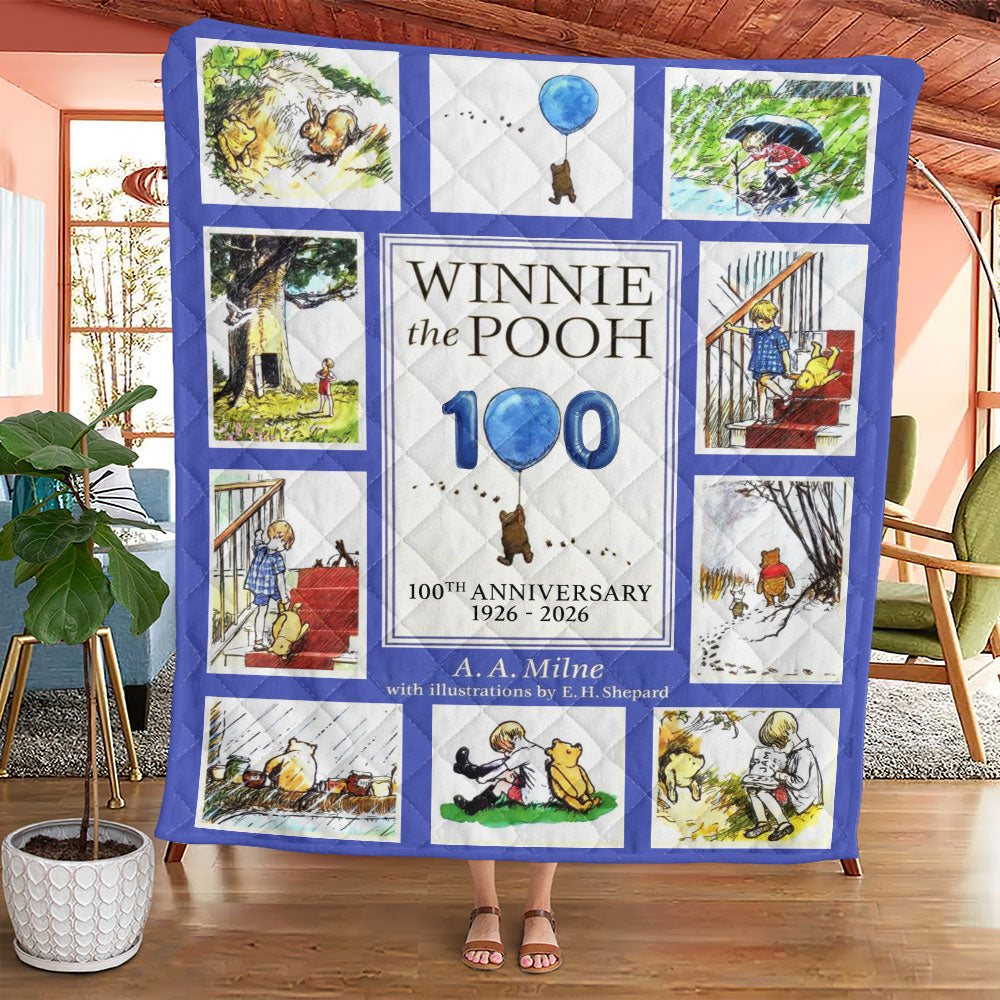 Winnie-the-Pooh 100th Anniversary Quilt Blanket – TMTHU3408
