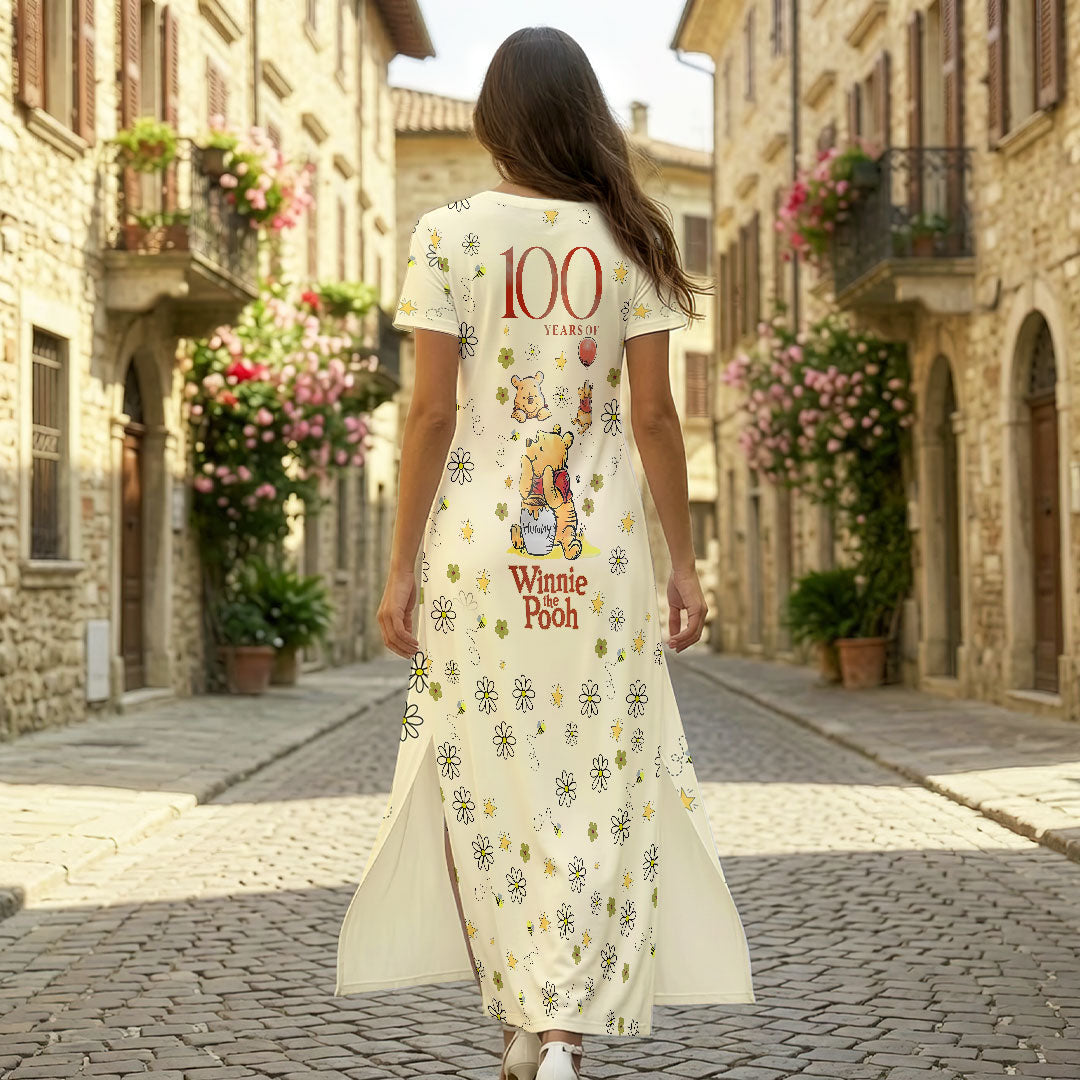 Winnie-the-Pooh 100th Anniversary Short Sleeve Maxi Dress – HOATT19356