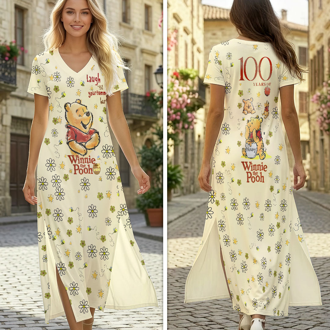 Winnie-the-Pooh 100th Anniversary Short Sleeve Maxi Dress – HOATT19356