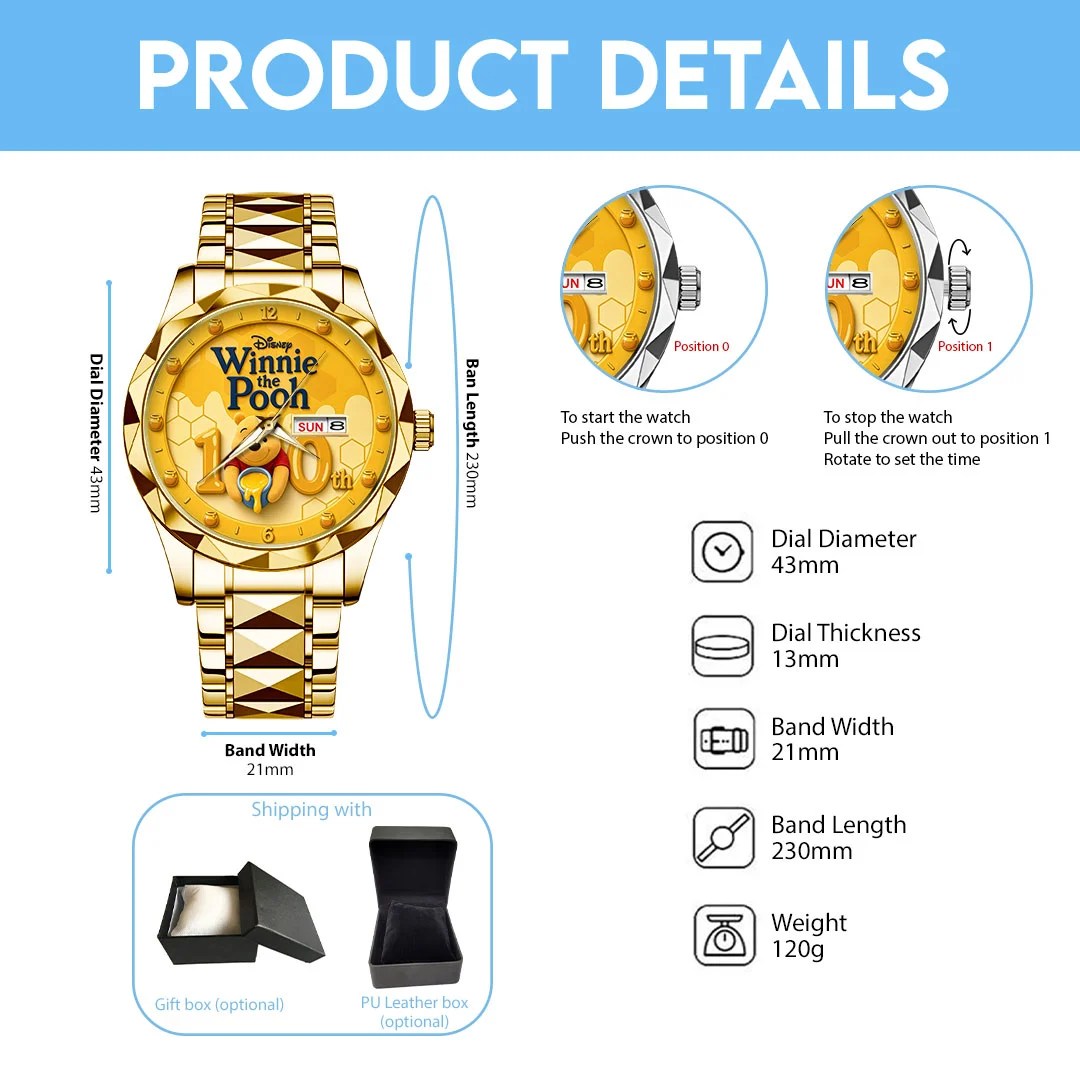 Winnie-the-Pooh Alloy Luxury Quartz Watch – TMTHU10129