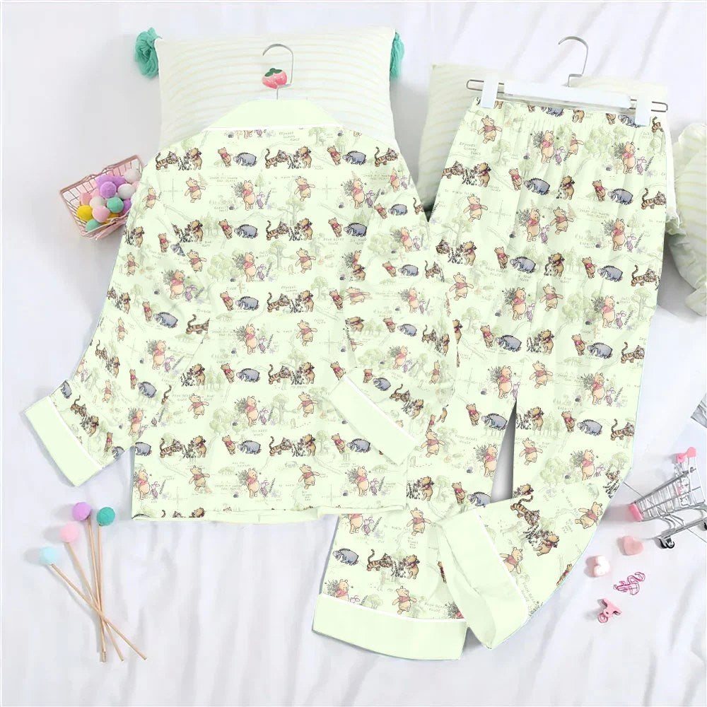 Winnie-the-Pooh Satin Pajama Set with Piping – TMTHU8982