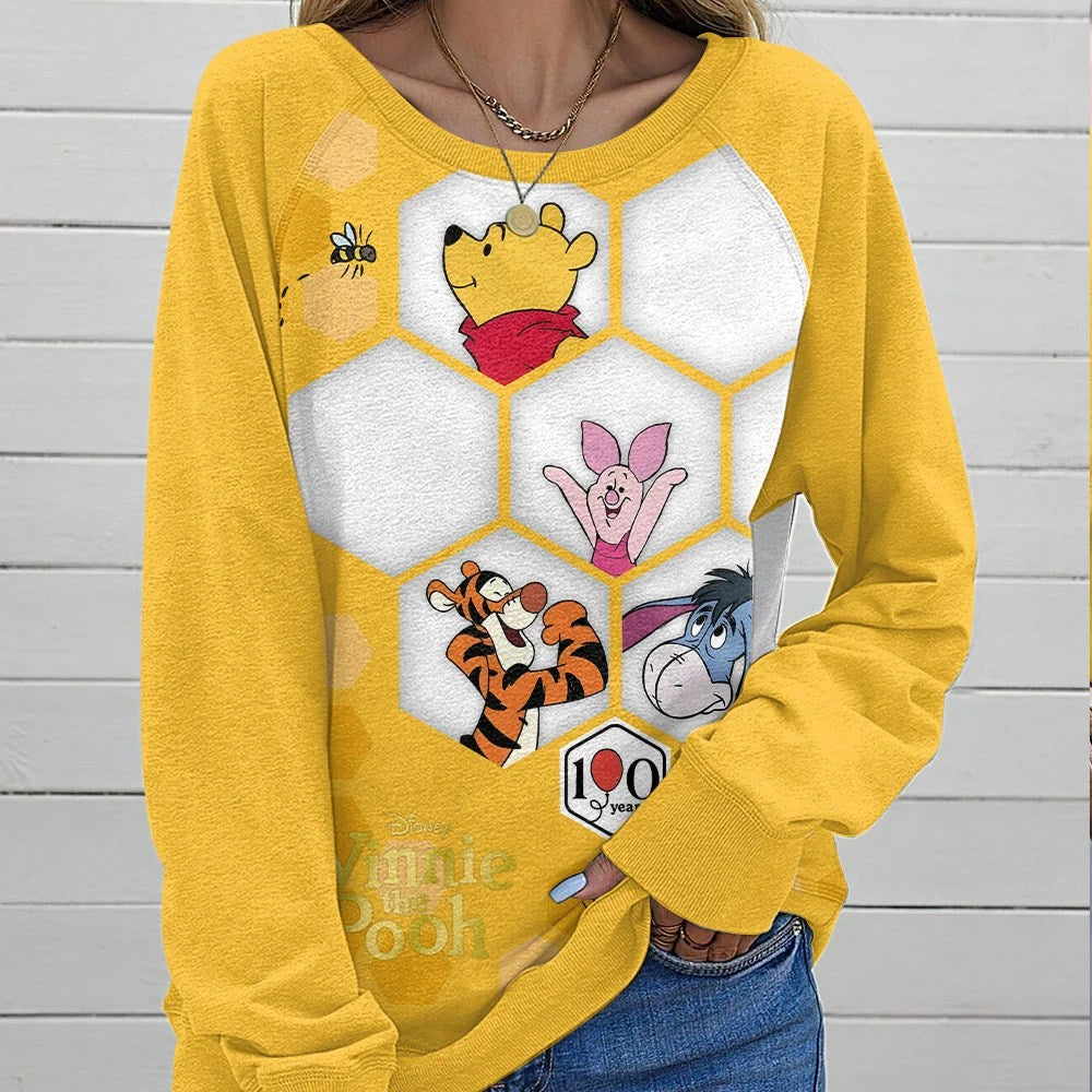 Winnie-the-Pooh 100th Anniversary Round Neck Raglan Sleeve Sweatshirt – TMTHU9345